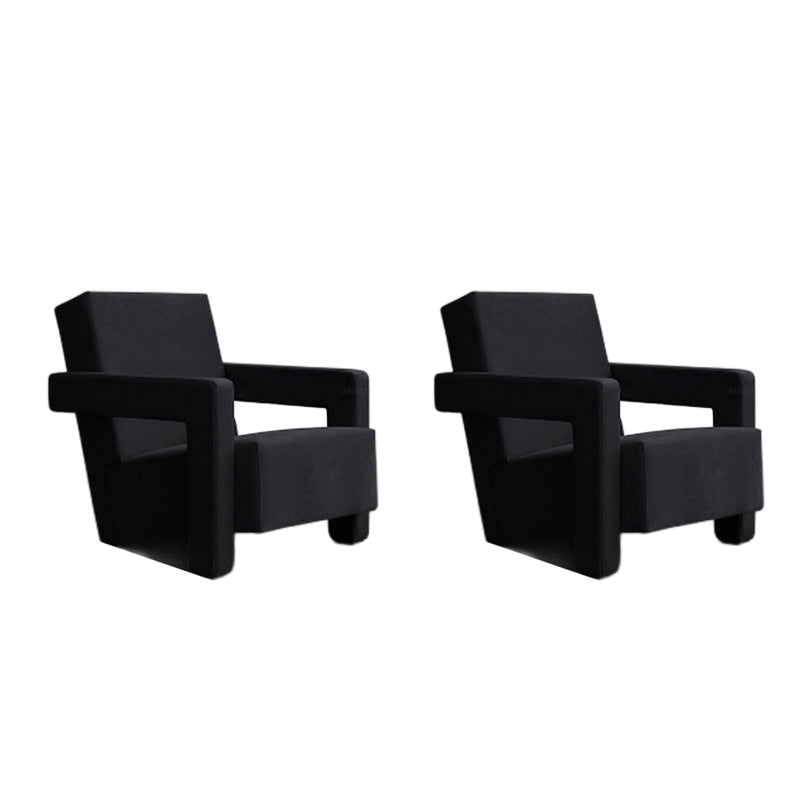 Contemporary 27.56"Wide Velvet Fixed Back Sponge Square Arm Chair