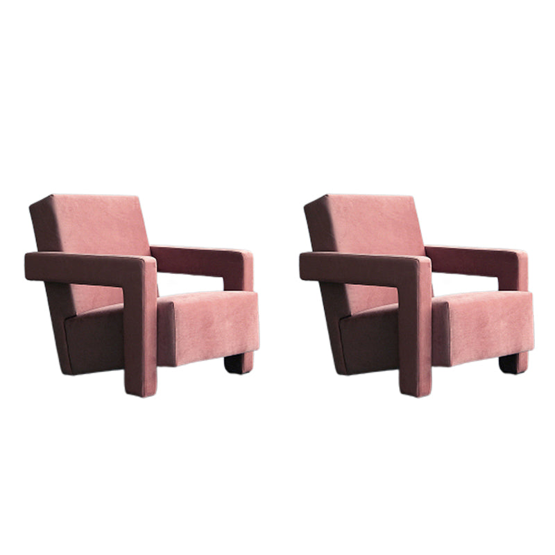 Contemporary 27.56"Wide Velvet Fixed Back Sponge Square Arm Chair