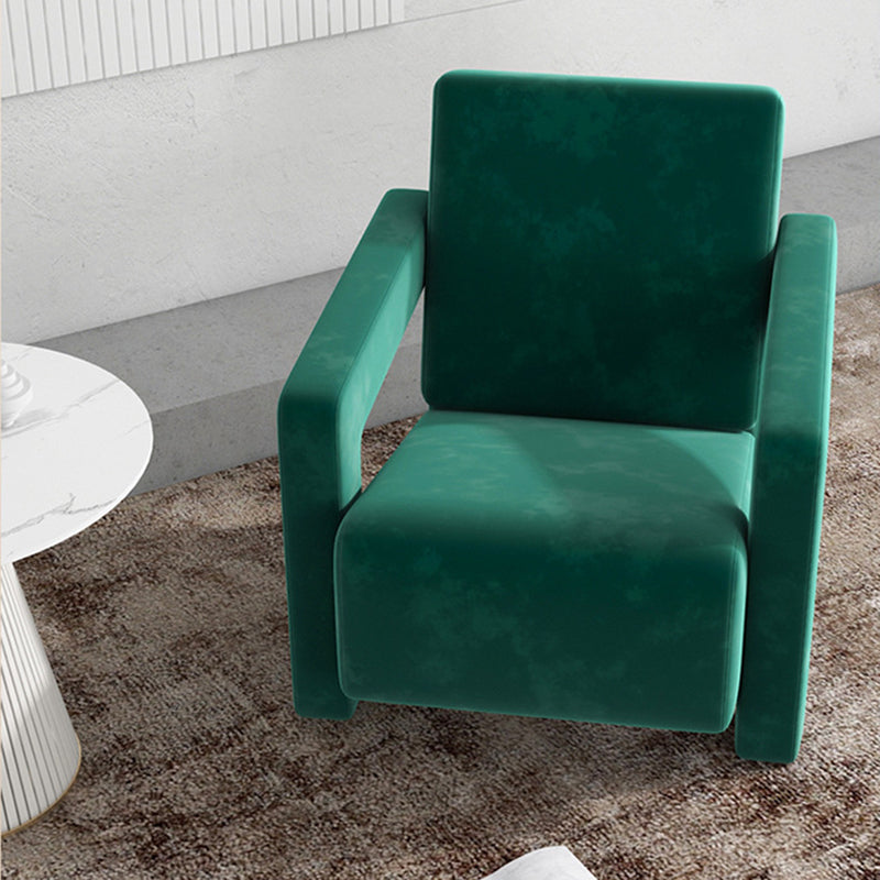 Contemporary 27.56"Wide Velvet Fixed Back Sponge Square Arm Chair