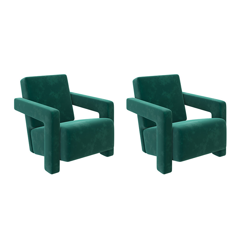 Contemporary 27.56"Wide Velvet Fixed Back Sponge Square Arm Chair