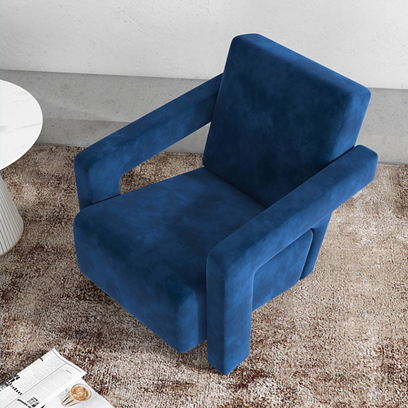 Contemporary 27.56"Wide Velvet Fixed Back Sponge Square Arm Chair