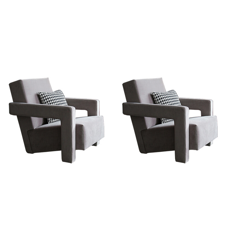 Contemporary 27.56"Wide Velvet Fixed Back Sponge Square Arm Chair