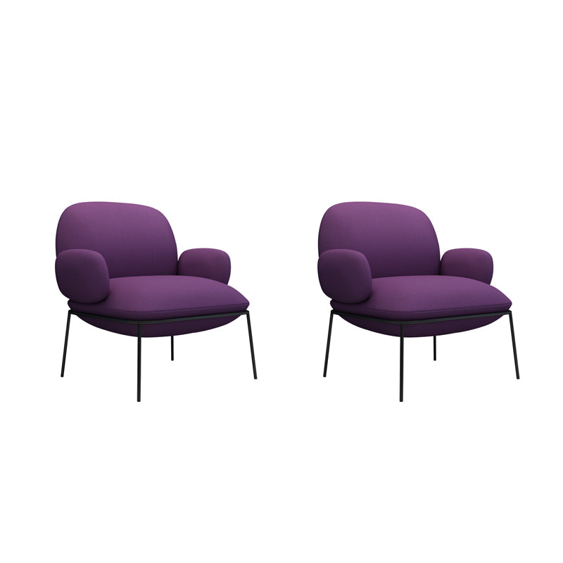 Contemporary 32.3"Wide Velvet Fixed Back Sponge 4 Legs Arm Chair