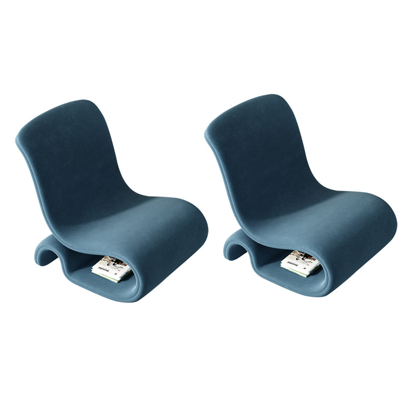 Contemporary 26 "Wide Velvet Fixed Back Sponge Armless Chair