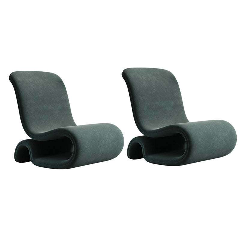 Contemporary 26 "Wide Velvet Fixed Back Sponge Armless Chair