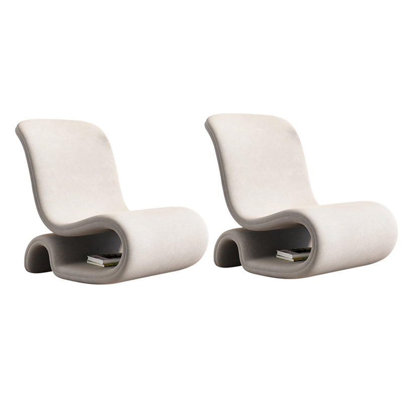 Contemporary 26 "Wide Velvet Fixed Back Sponge Armless Chair