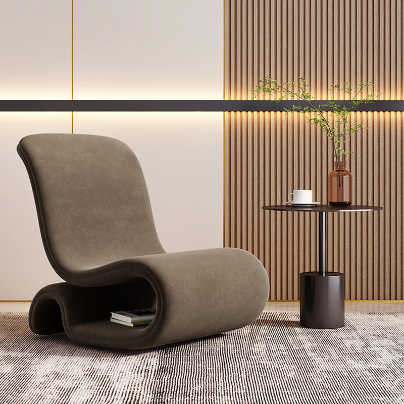 Contemporary 26 "Wide Velvet Fixed Back Sponge Armless Chair