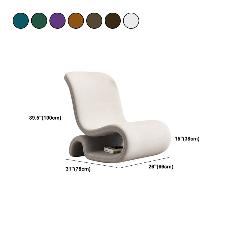 Contemporary 26 "Wide Velvet Fixed Back Sponge Armless Chair