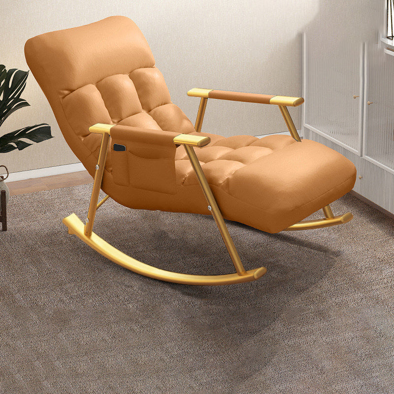 Upholstered Rocking Chair Living Room Rocker Chair with Padded Seat