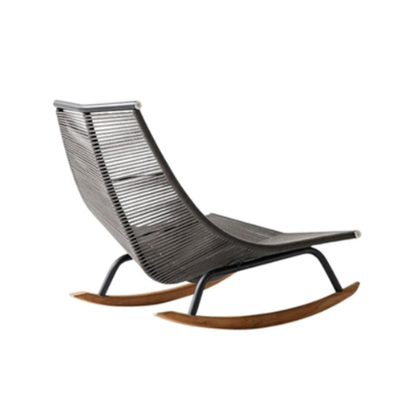 Modern Spindle Rocking Accent Chair Outdoor Woven Rope Rocker Chair