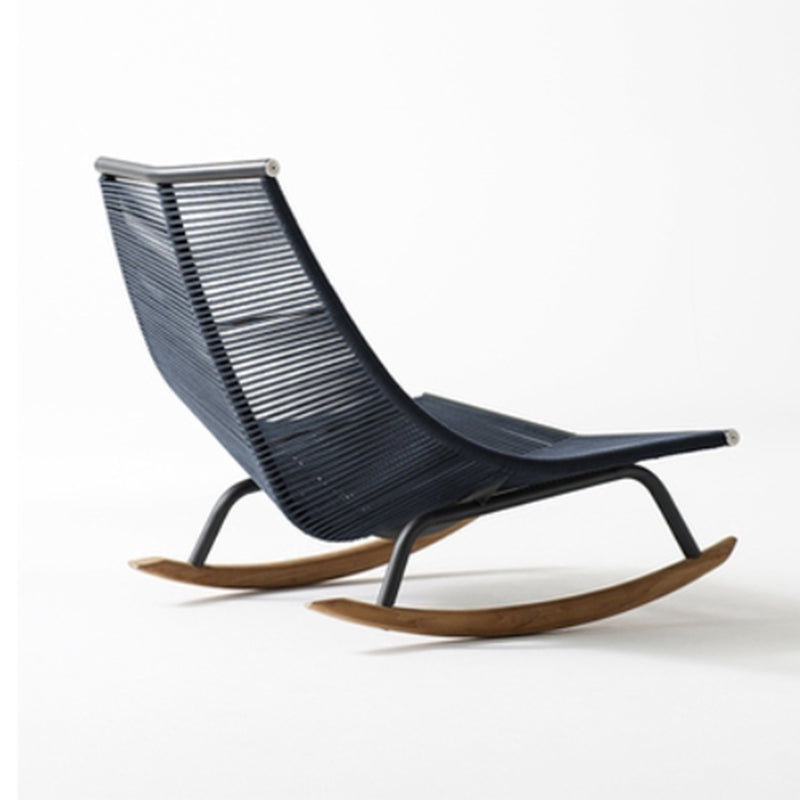 Modern Spindle Rocking Accent Chair Outdoor Woven Rope Rocker Chair