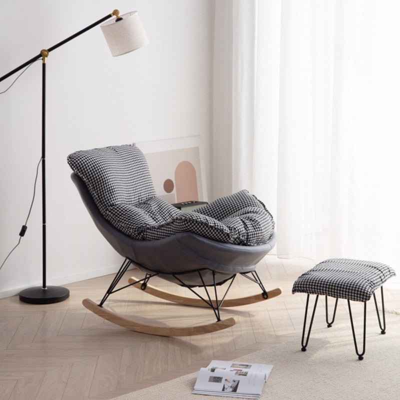 Solid Wood Rocking Chair Modern Rocker Chair with Removable Cushions