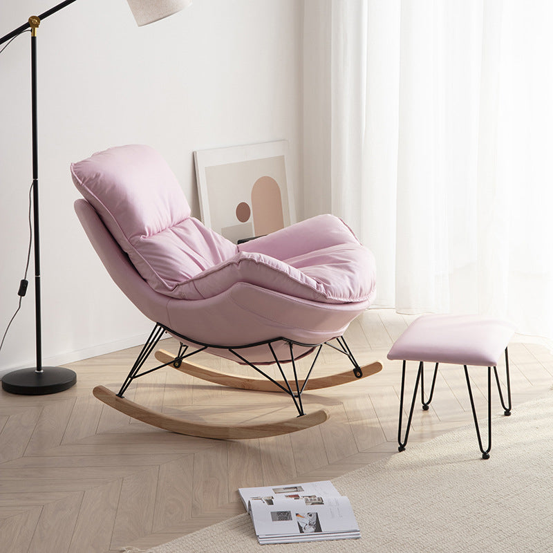 Solid Wood Rocking Chair Modern Rocker Chair with Removable Cushions