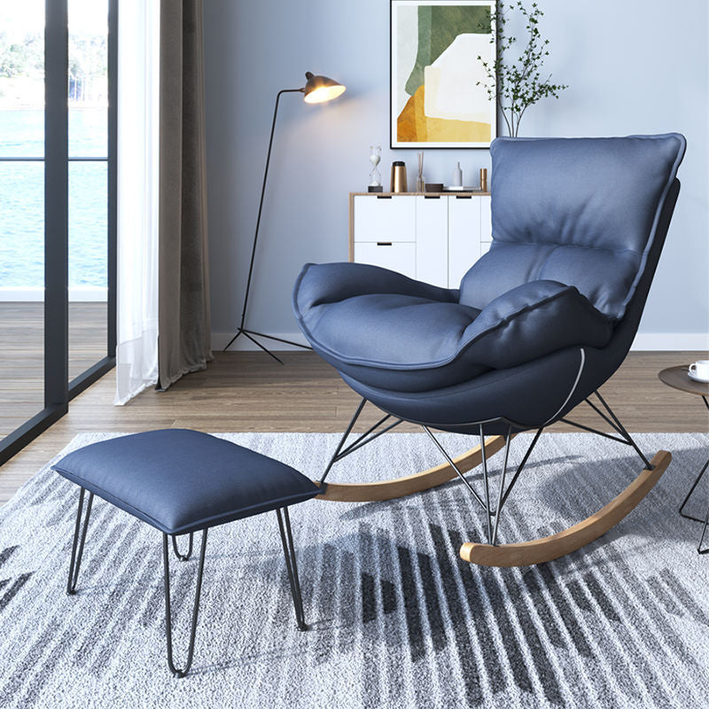 Contemporary Rocking Chair Solid Wood Rocker Chair with with Seat Cushion