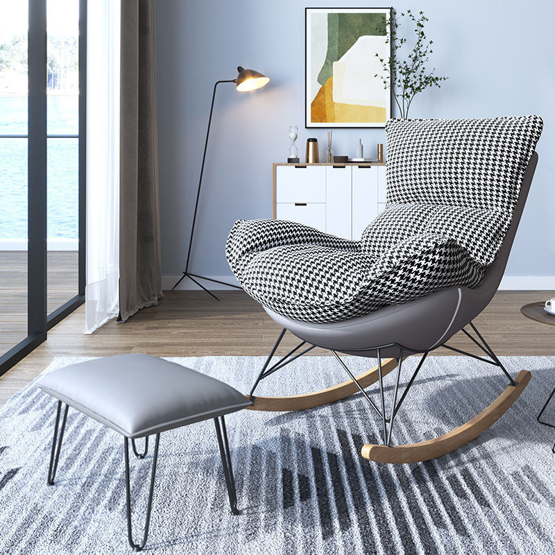 Contemporary Rocking Chair Solid Wood Rocker Chair with with Seat Cushion