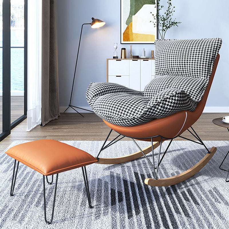 Contemporary Rocking Chair Solid Wood Rocker Chair with with Seat Cushion