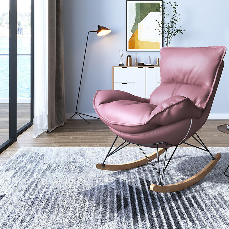 Contemporary Rocking Chair Solid Wood Rocker Chair with with Seat Cushion