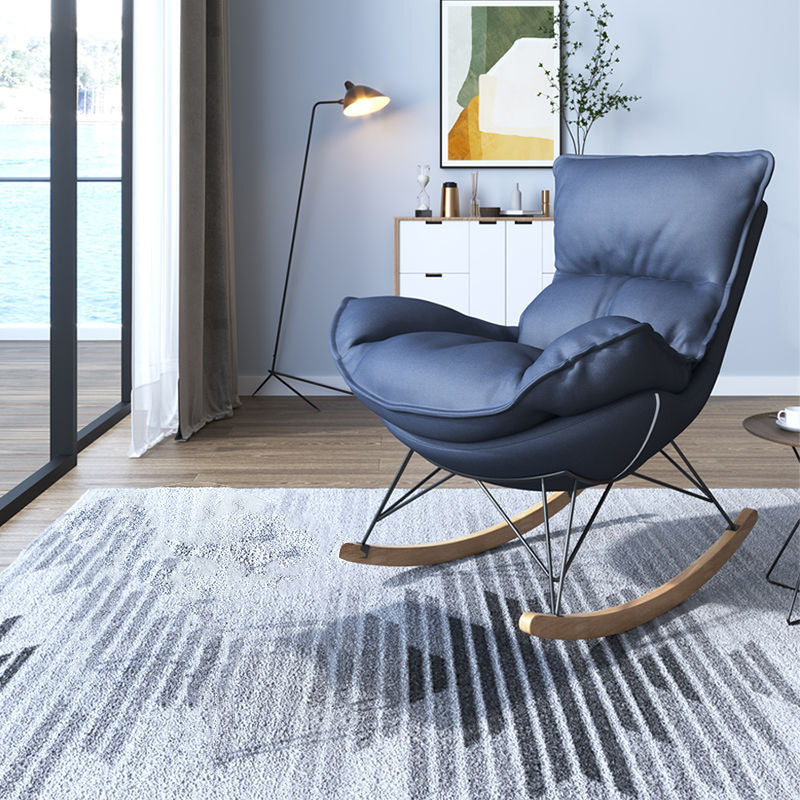 Contemporary Rocking Chair Solid Wood Rocker Chair with with Seat Cushion