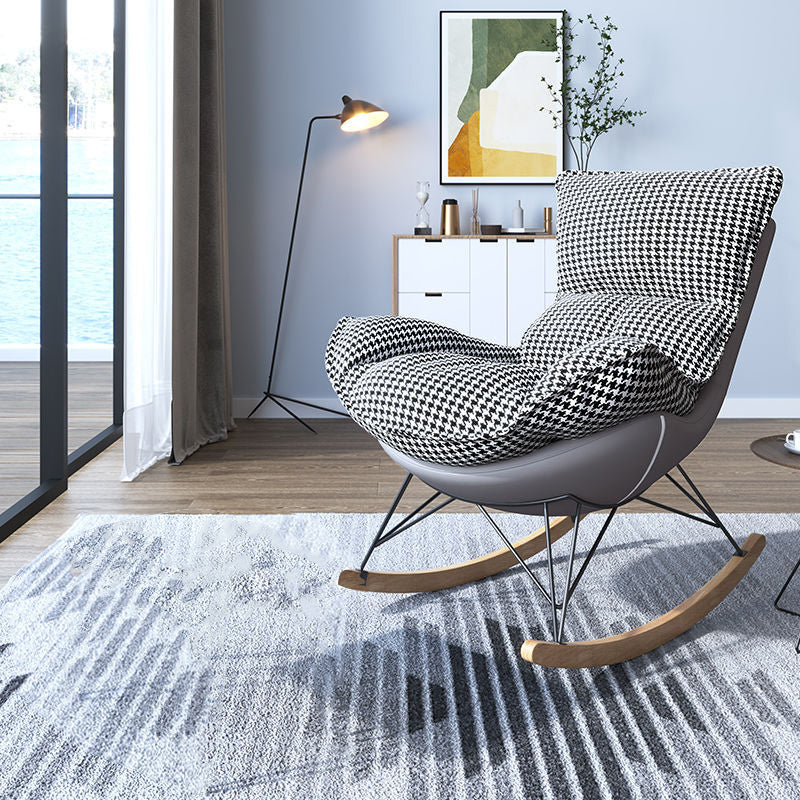 Contemporary Rocking Chair Solid Wood Rocker Chair with with Seat Cushion