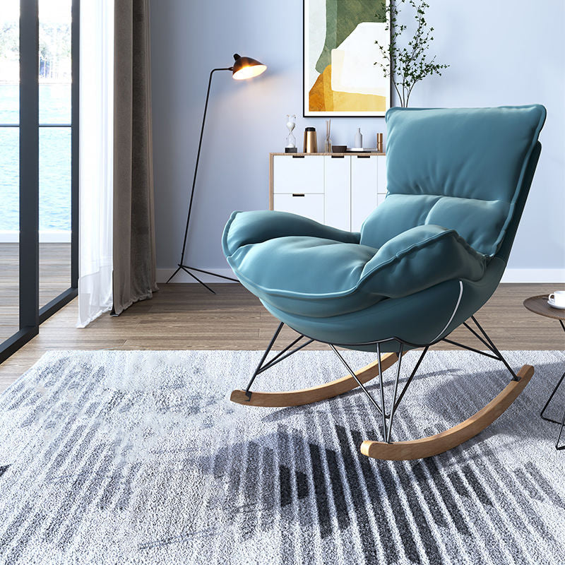 Contemporary Rocking Chair Solid Wood Rocker Chair with with Seat Cushion