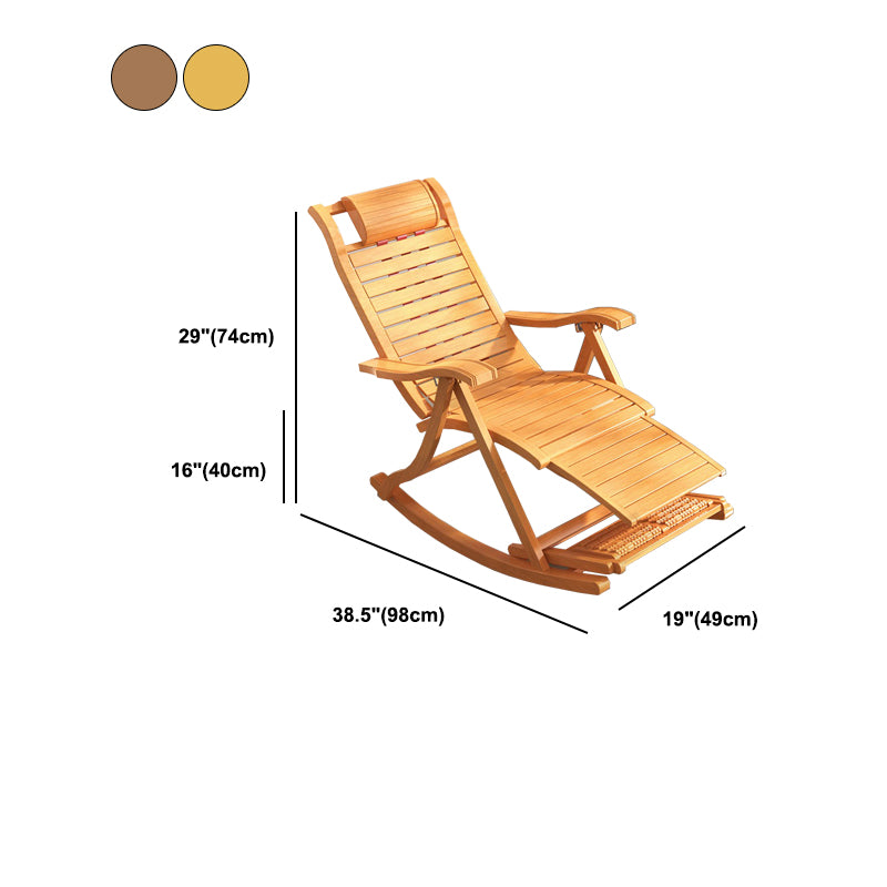Solid Wood Rocking Chair Bamboo with Padded Seat Rocker Chair Ergonomic