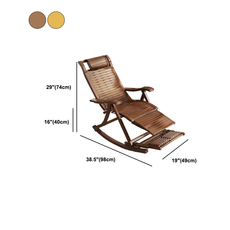 Solid Wood Rocking Chair Bamboo with Padded Seat Rocker Chair Ergonomic