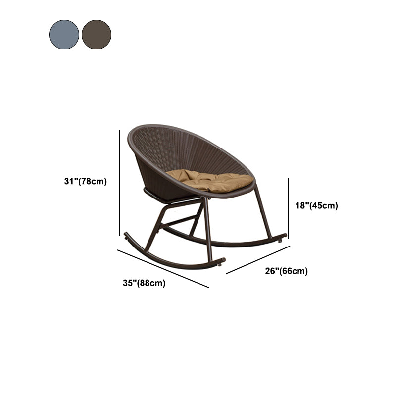 Reclining Dark Rocking Chair Modern with Padded Seat Rocker Chair 26" x 34.7" x 30.7"