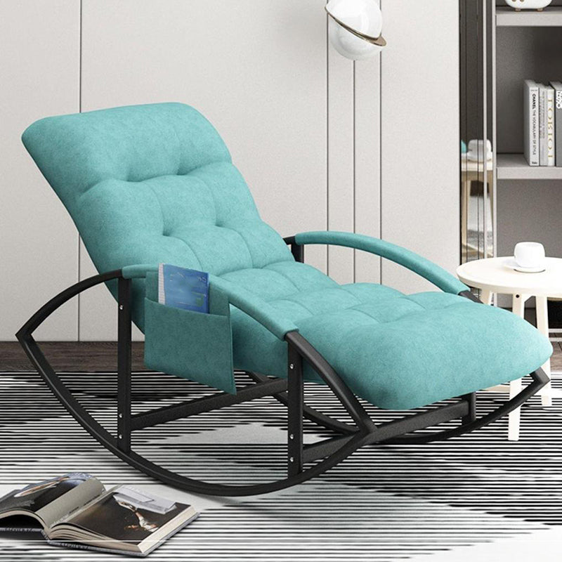 Glam Button-Tufted Rocker Chair Upholstered Rocking Accent Chair