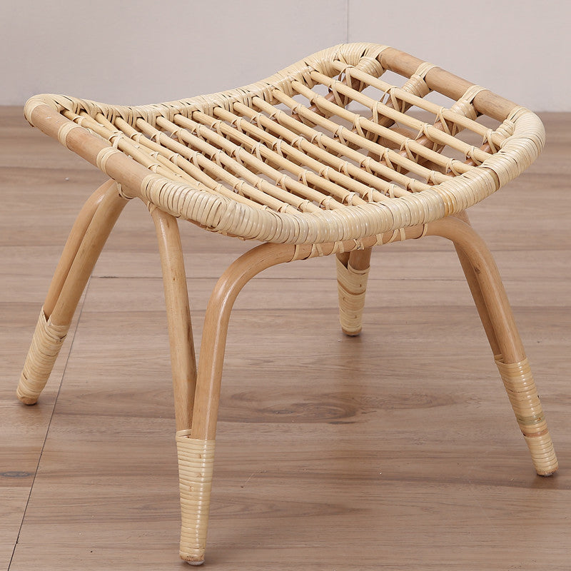 Natural Rattan Rocking Accent Chair Contemporary Reclining Rocker Chair for Living Room