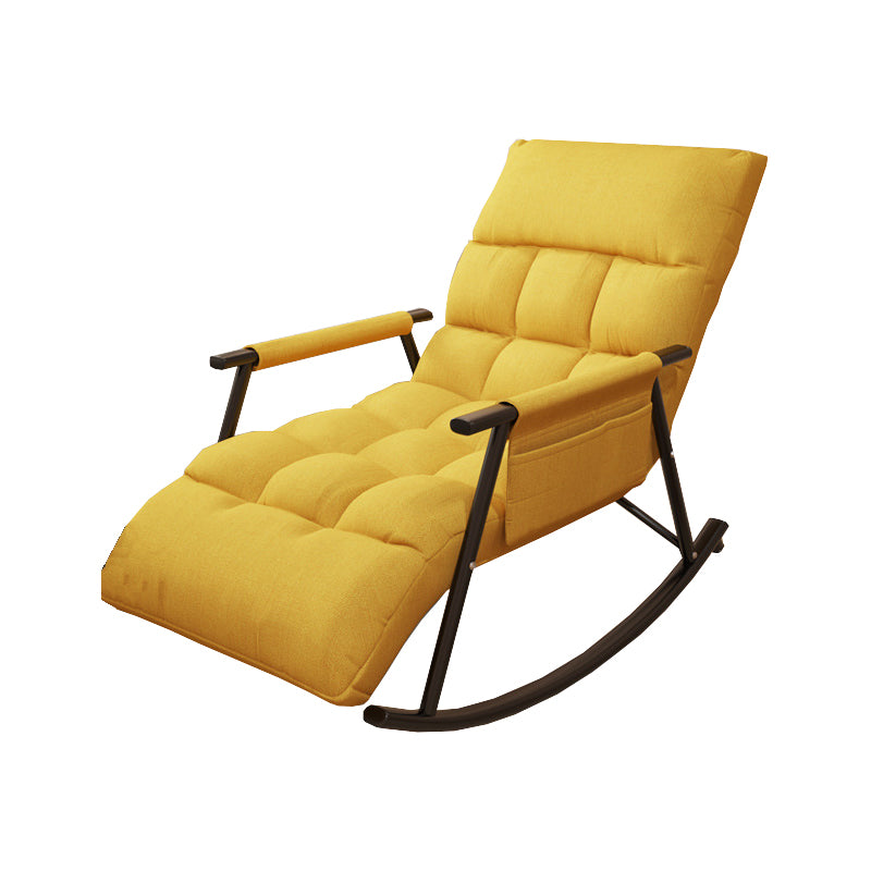 Contemporary Rocking Chair Wing Back Rocker Chair with Seat Cushion