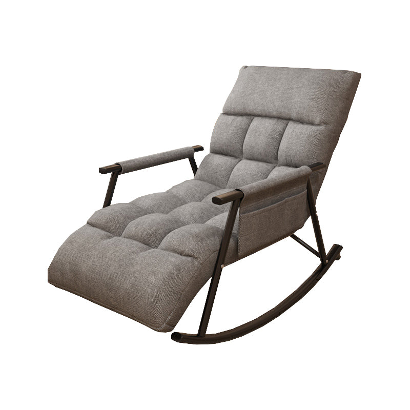 Contemporary Rocking Chair Wing Back Rocker Chair with Seat Cushion