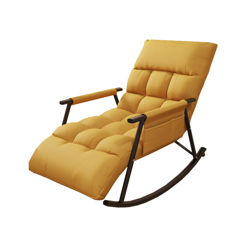 Contemporary Rocking Chair Wing Back Rocker Chair with Seat Cushion
