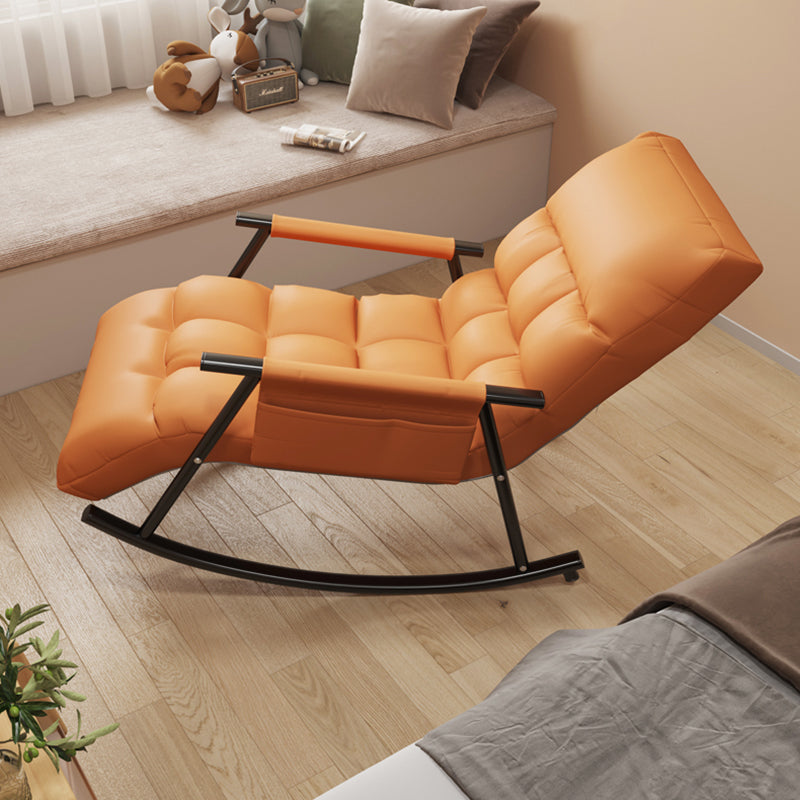 Contemporary Rocking Chair Wing Back Rocker Chair with Seat Cushion
