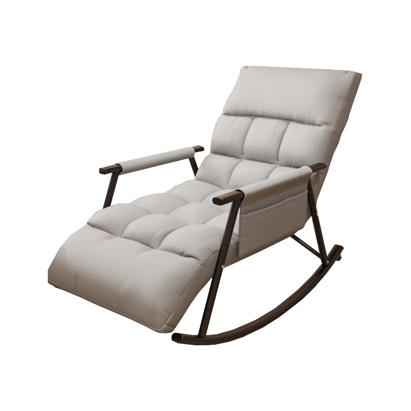 Contemporary Rocking Chair Wing Back Rocker Chair with Seat Cushion