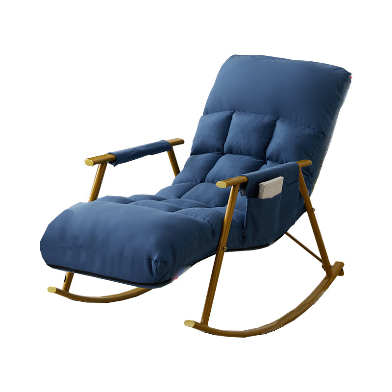 Contemporary Rocking Chair Wing Back Rocker Chair with Removable Cushions