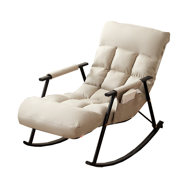 Contemporary Rocking Chair Wing Back Rocker Chair with Removable Cushions