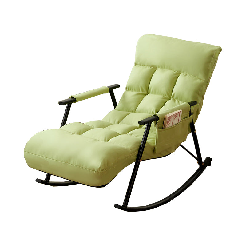 Contemporary Rocking Chair Wing Back Rocker Chair with Removable Cushions