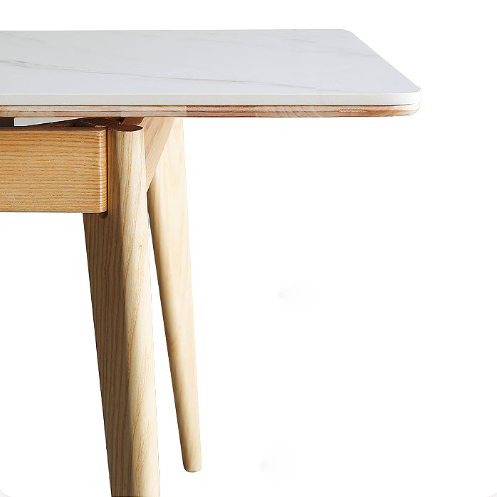 Modern Style Dining Table Sintered Stone Drop-Leaf Table for Home