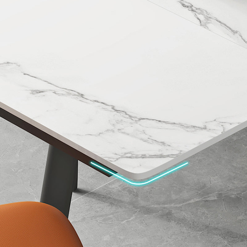 Luxury Sintered Stone Top Table Extendable Rectangle Table with 4 Legs