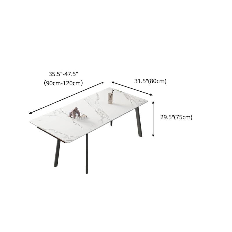 Luxury Sintered Stone Top Table Extendable Rectangle Table with 4 Legs