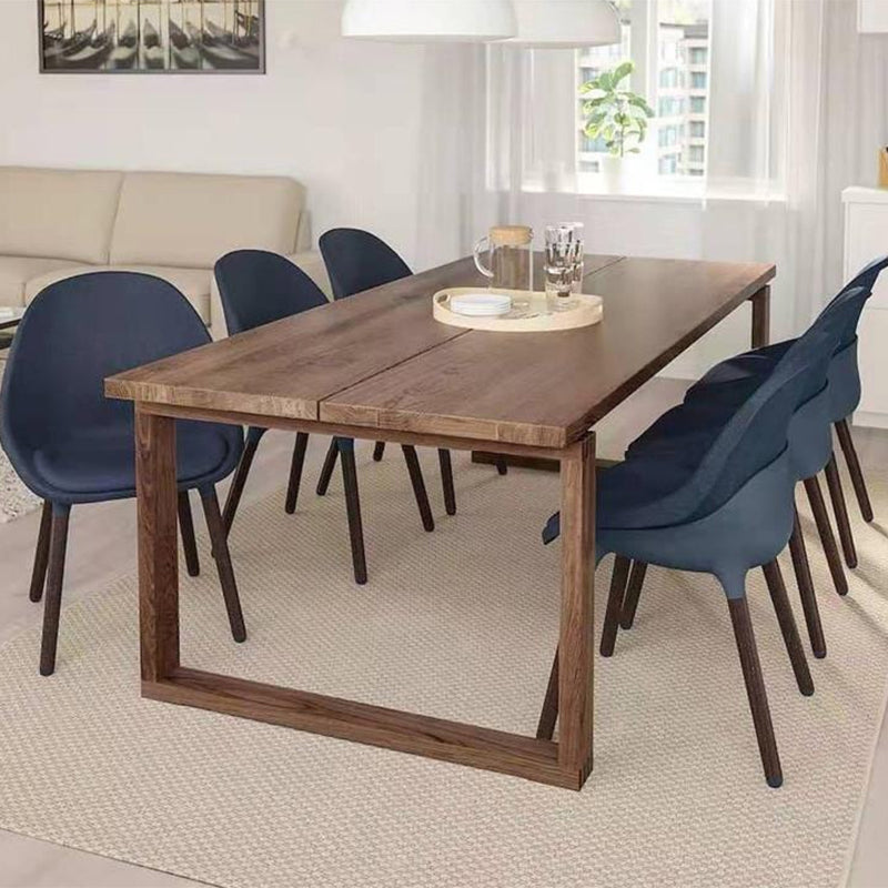 Solid Wood Rectangle Dining Table Modern Natural Sled Base Dining Table