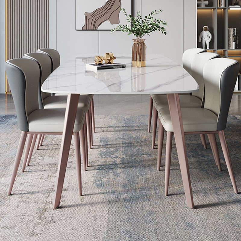 Modern Sintered Stone Top Table Rectangle Table with 4 Legs for Restaurant