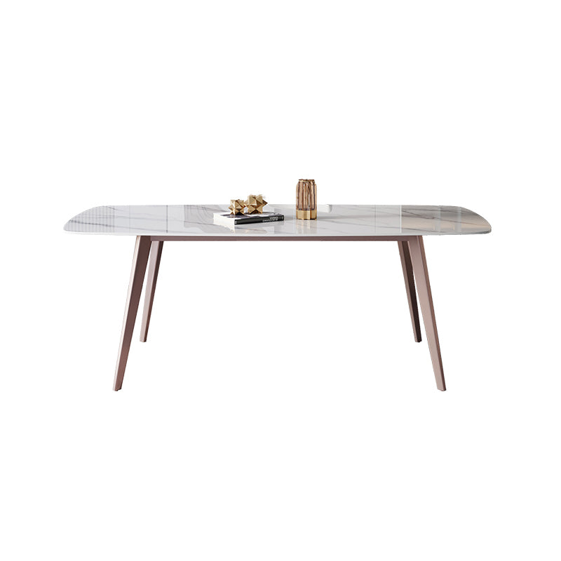 Modern Sintered Stone Top Table Rectangle Table with 4 Legs for Restaurant