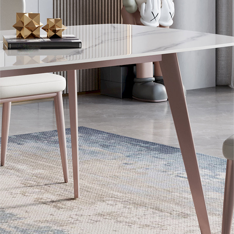 Modern Sintered Stone Top Table Rectangle Table with 4 Legs for Restaurant