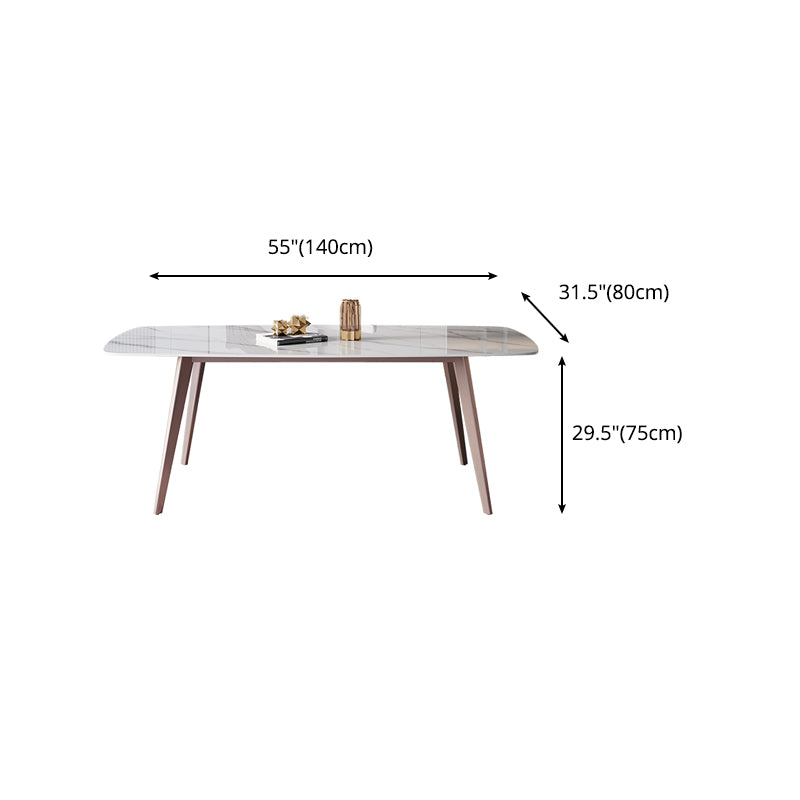 Modern Sintered Stone Top Table Rectangle Table with 4 Legs for Restaurant