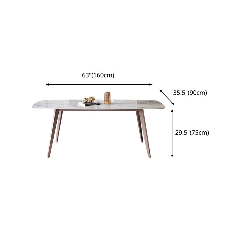 Modern Sintered Stone Top Table Rectangle Table with 4 Legs for Restaurant