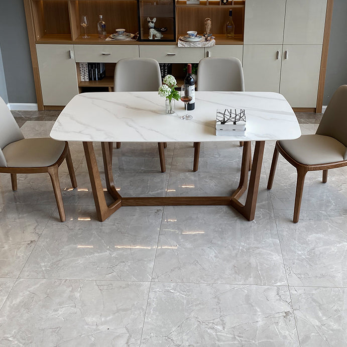 Modern Rectangle Dining Table 4 Legs Standard Height Table without Chair