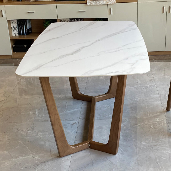 Modern Rectangle Dining Table 4 Legs Standard Height Table without Chair