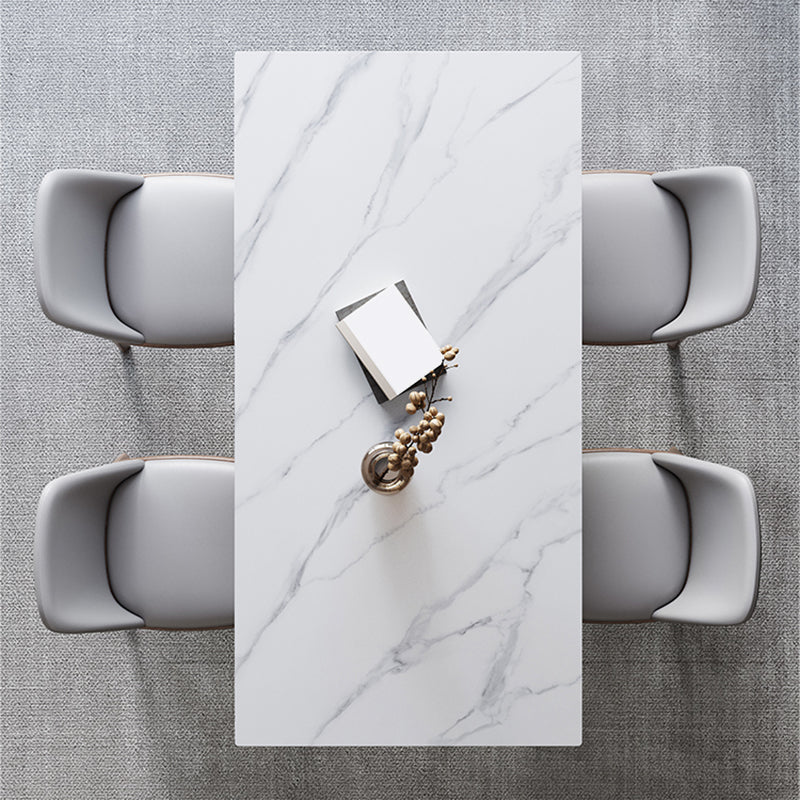 Medieval Modern Sintered Stone Table for Restaurant Rectangle Table with 4 Wood Legs