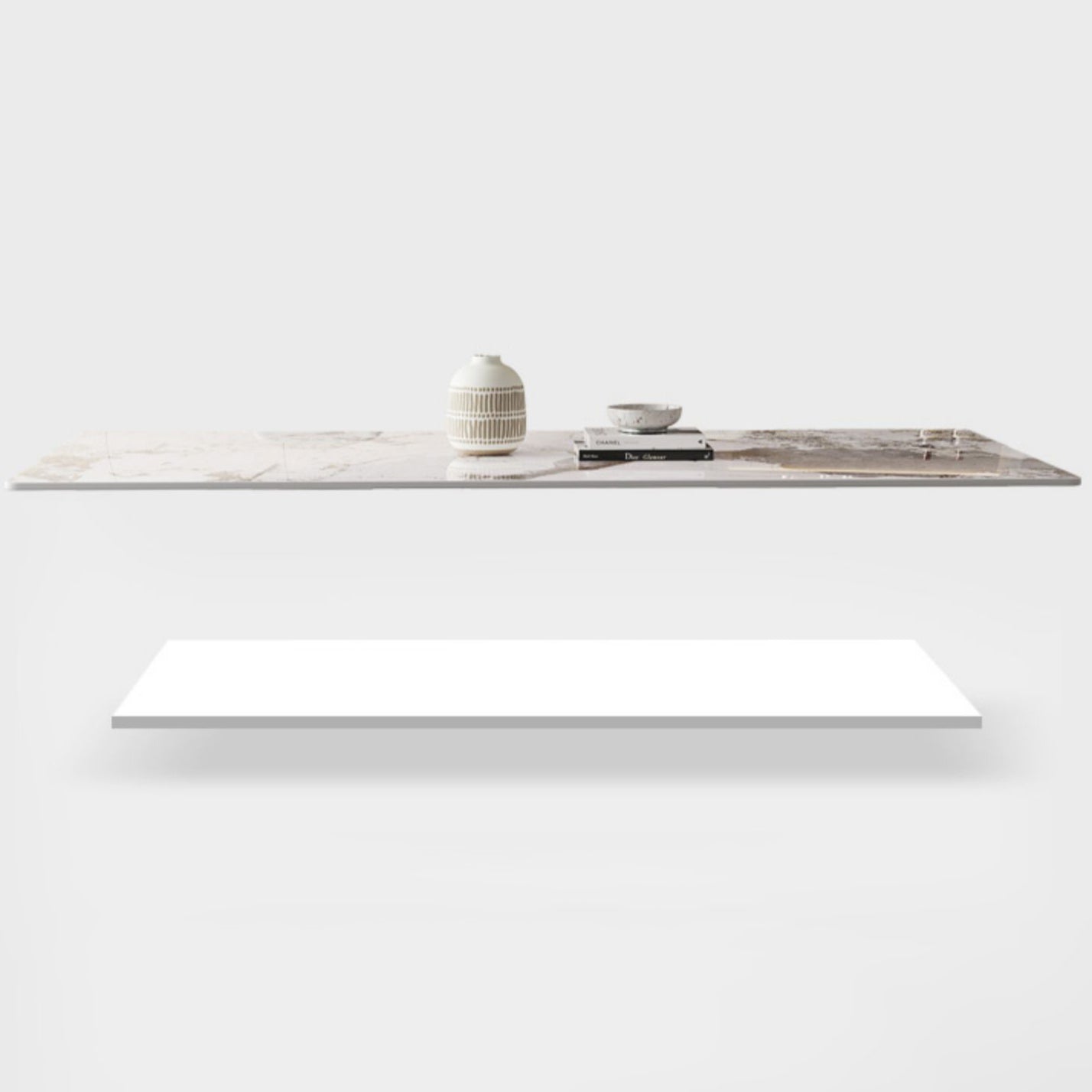 Modern Rectangle Dining Table Sintered Stone Pedestal Table for Home